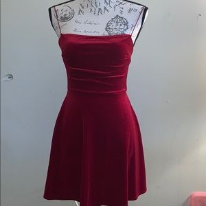 Red velvet dress